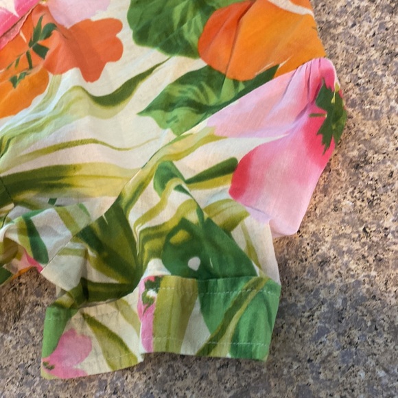 Caribbean Joe Floral Lightweight Cotton Short Sleeve Top Small - Picture 4 of 14